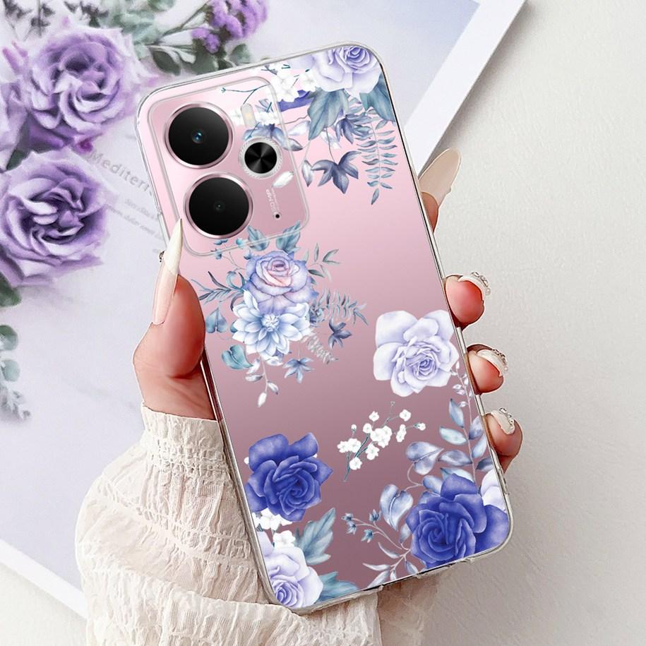 For Realme 14 5G Case Realme 14T Cover RMX5078 RMX5075 Shockproof Silicone Soft TPU Flower Bumper For Realme14 14 T Phone Shells