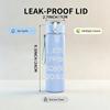 1PC Grey layered grunge vertical band print 750ml colorful plastic sports water bottle leakproof pop up lid with straw for outdoor work home use