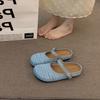 Weaving Gentle Evening Breeze Platform Bohemian Boken Shoes Women's Outer Wear Spring and Summer Vacation Mary Jane Semi-Tow Shoes