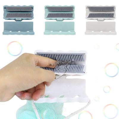 Reusable Shower Hair Catcher Wall Bathroom Wall Hair Collector Soap Holder