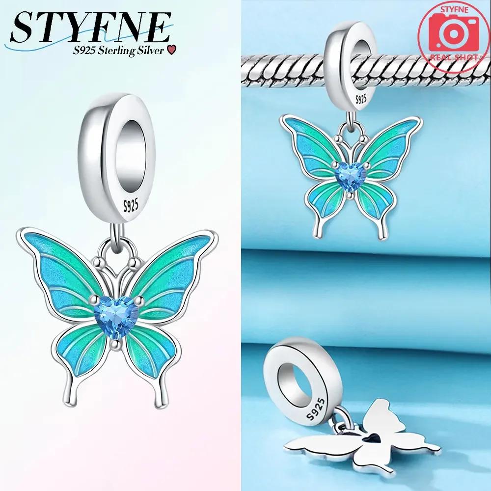 Charm Bead Charms Plata Originales Colored Butterflies Bead Charms for Charm Bead Charms copper Bracelets Jewellery Making Womens Gift