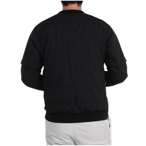 Men's Breath Thermo Tech Lined Golf Pullover with Detachable Sleeves and Heat-Generating Mizuno Move Tech E2MEB504, Black, XL