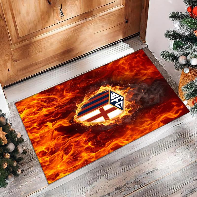 Bologna FC Soccer Football Pattern Soft Area Rug Non Slip Indoor Floor Carpet Sports Decor Mat for Bedroom