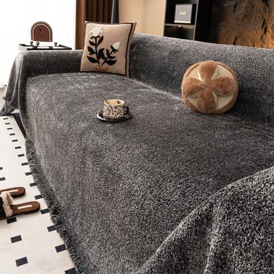 1pc Solid Color Thick Sofa Towel, Four Season Universal Pet Friendly Integrated Cover Blanket, Anti Slip and Machine Washable