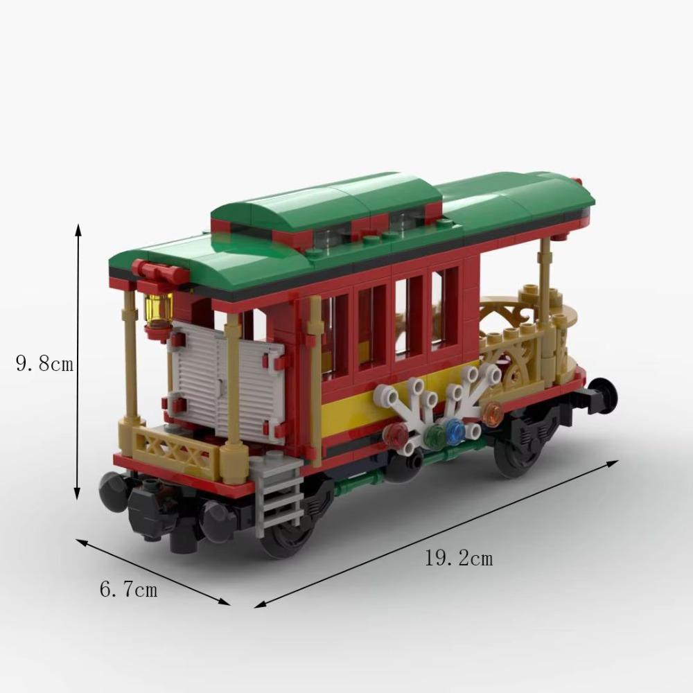MOC Train Carriage Model, Rail Transport Vehicle, Coal Transport Vehicle, Rail Lift Pole Indicator Light, Train Accessories