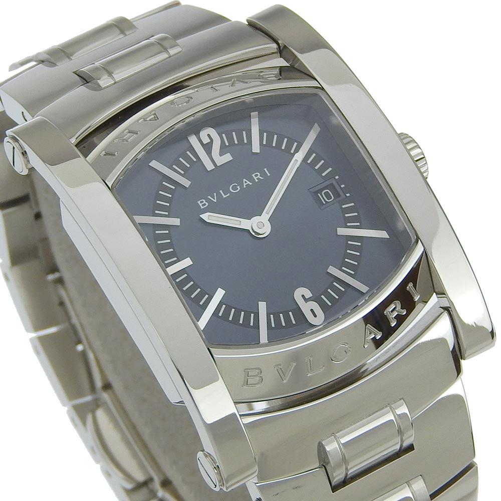 Bvlgari Assioma Watches AA39S BlueDial Stainless Steel Quartz Analog Display Boys Used