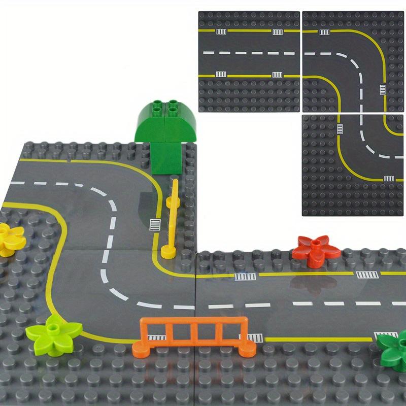 7.51in * Large Particles Dot City Road Street Baseplate Straight Curve Constructing Blocks Bricks Base Plate Children Toys