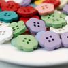 100pcs Mixed Color Plastic Flower Buttons 17mm/0.67in, Assorted Cartoon Design for DIY Crafts, Sweaters, Cardigans, Shirts, Festive Gift Making