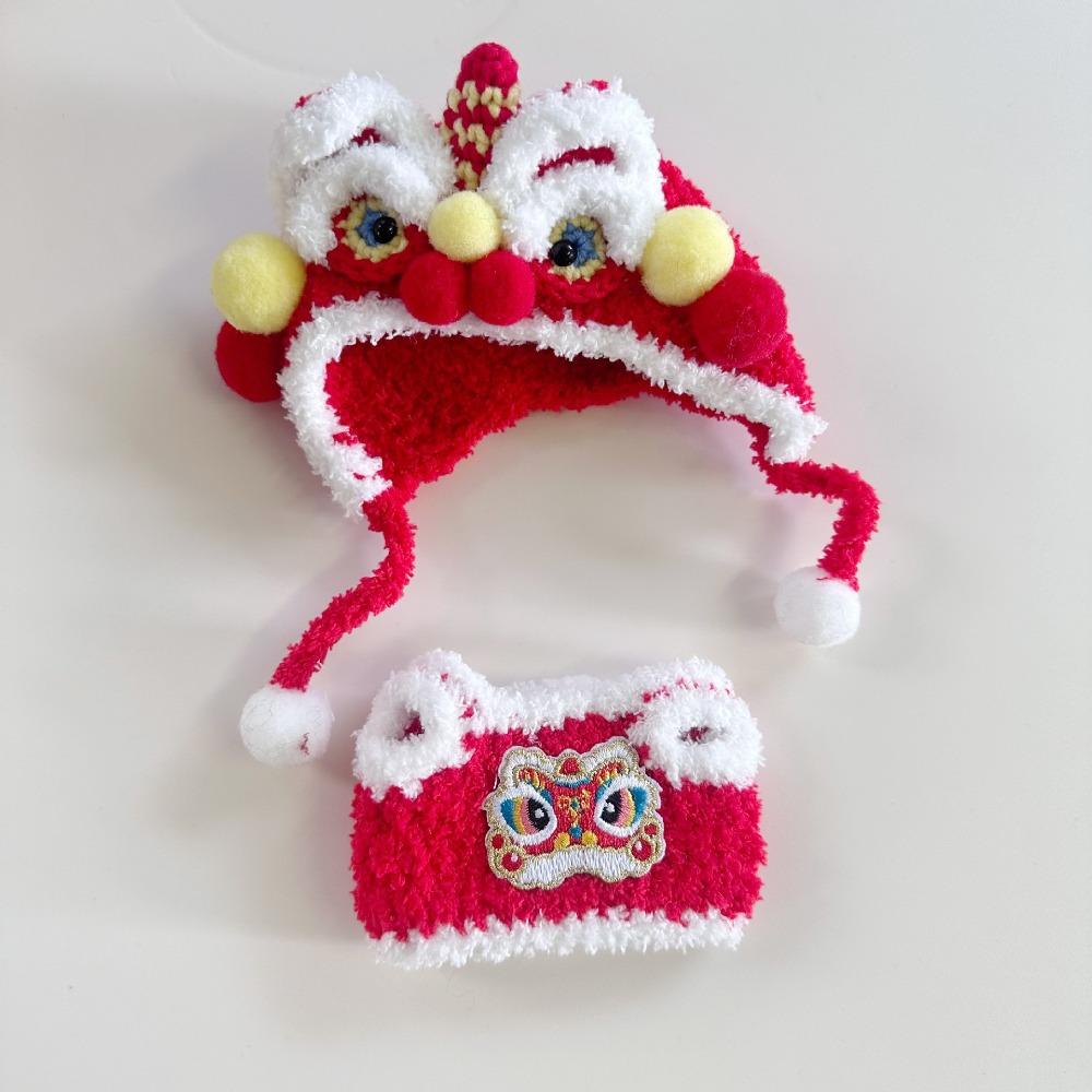

Lion Dance Set Sitting Labubu Doll Clothes New Year 17cm Plush Doll s Clothes Children Gift красный