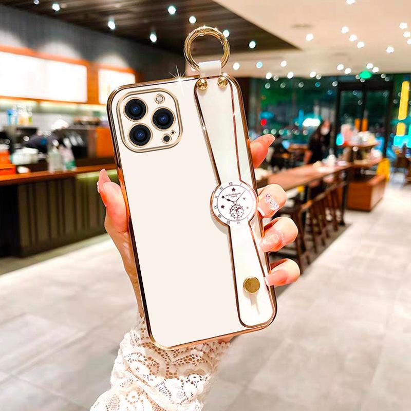 Εφαρμόσιμο σε Θήκη Κινητού Τηλεφώνου IPhone14 Επιμεταλλωμένο Βραχιόλι Στήριγμα 15Promax Apple 15 Προστατευτική Θήκη 13