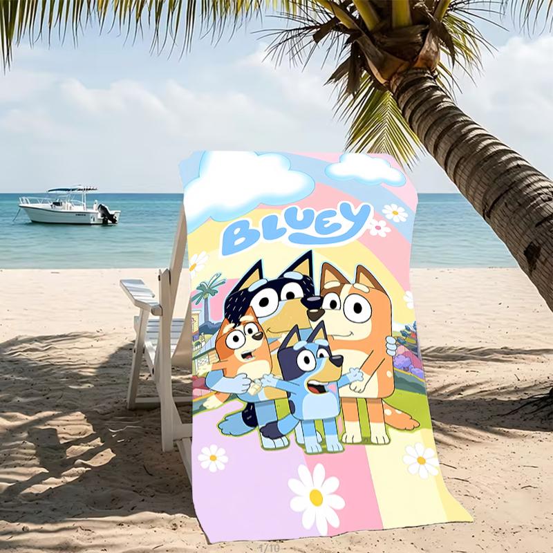 Beach Towel with Bluey Pattern - soft,absorbent,machine washable Lightweight&Modern,swimming,Travel Essentials