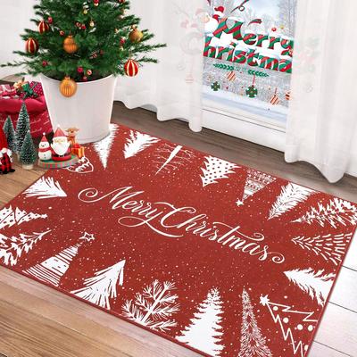 Christmas Snowflake Pattern Floor Mat For Living Room Entrance, Living Room Bathroom Absorbent Carpet, Home Decoration