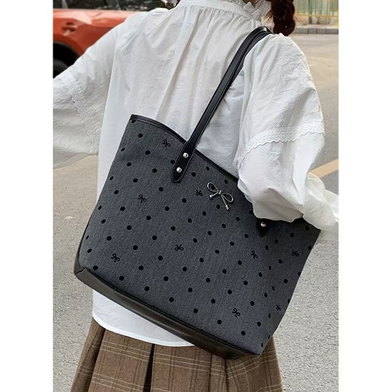 

College style canvas bag women s 2025 new trendy Korean tote bag casual large-capacity shopping bag