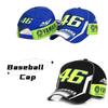 Yamaha Racing Cap With Embroidered Pattern, Summer Breathable Duck Tongue Hat In Blue And Black
