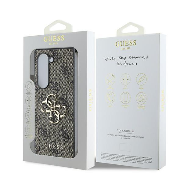 Guess Guhczfd64Gmgbr Z Fold6 F956 Brązowy/Brown Leather 4G Metal Logo