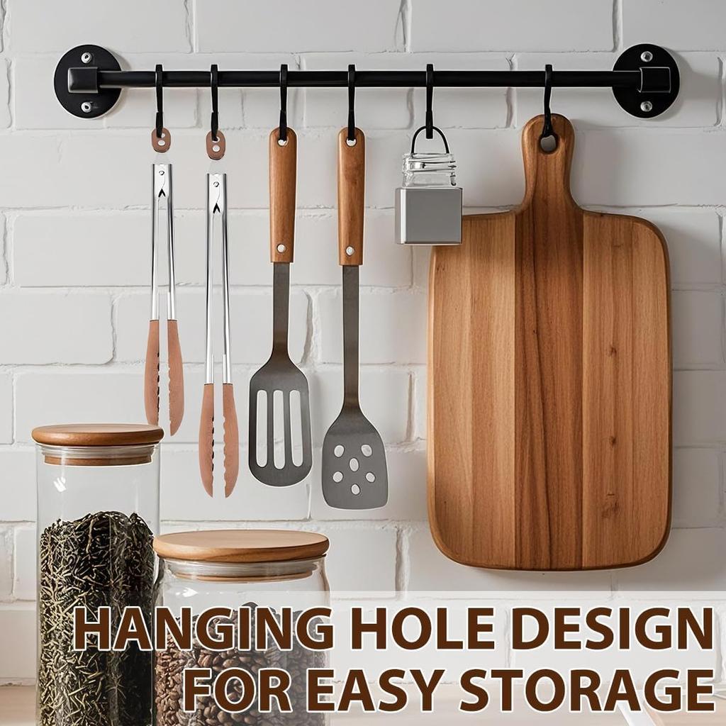 Premium Wooden Tongs for Cooking & Serving Food, Stainless Steel with Walnut Wood Tip, Anti-Slip Long Handle, Heat Resistant, Smooth Locking &