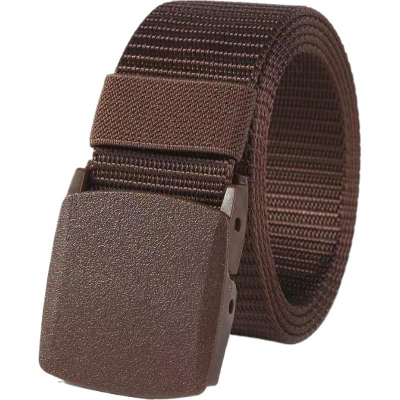 Nylon Canvas Web Belt for Men, Elastic Belt Fit Hiking Outdoor Military Buckle Belt Stretch Quick Release Belt Plastic Buckle