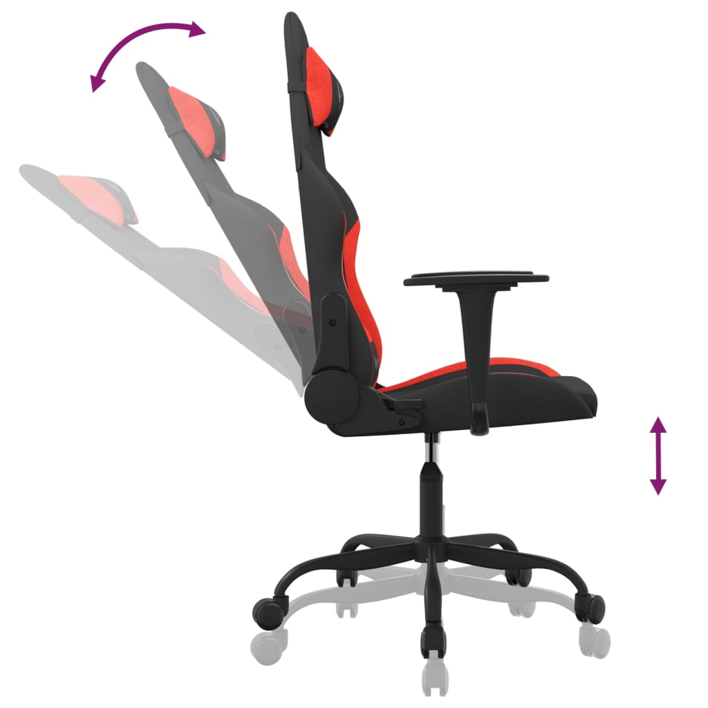 Gaming Chair Black and Red Fabric