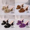 Style Square Toe High Heels With Metal Buckle For Summer Fashion Women