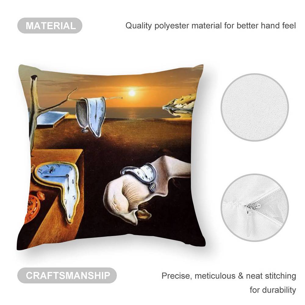 Federa per Cuscino Pop Art Salvador Dalí Divano Soggiorno Camera da Letto Stampa Double-sided Cuscino Quadrato Federa per Cuscino per il Riposo