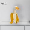 Realistic Resin Craft Creative Banana Duck Figurine, Sculpture, Novelty Art Micro Landscape Accessory Statue, Funny Desk Ornament for Home Office