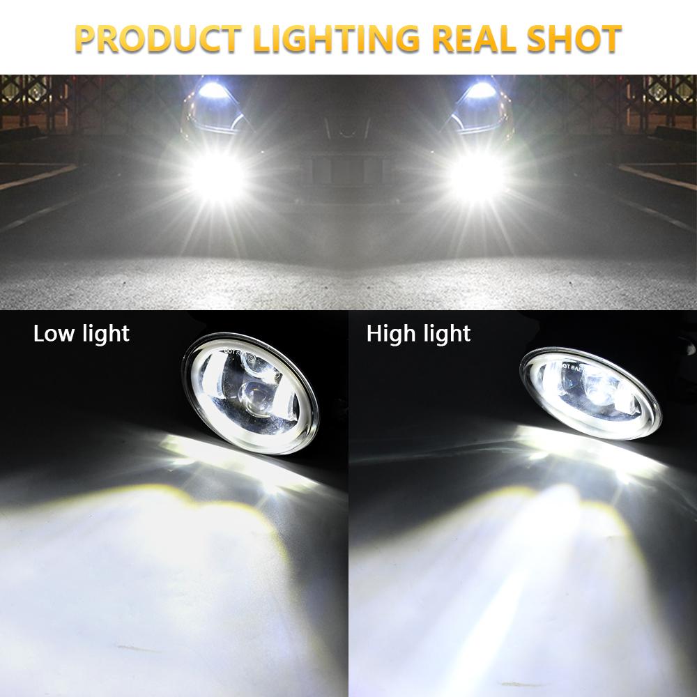 4 Inch LED Fog Lights White Halo Ring Angel Eyes DRL Amber Turn Signal Lamp 40W Round Auxiliary Lights For Jeep Wrangler JK TJ