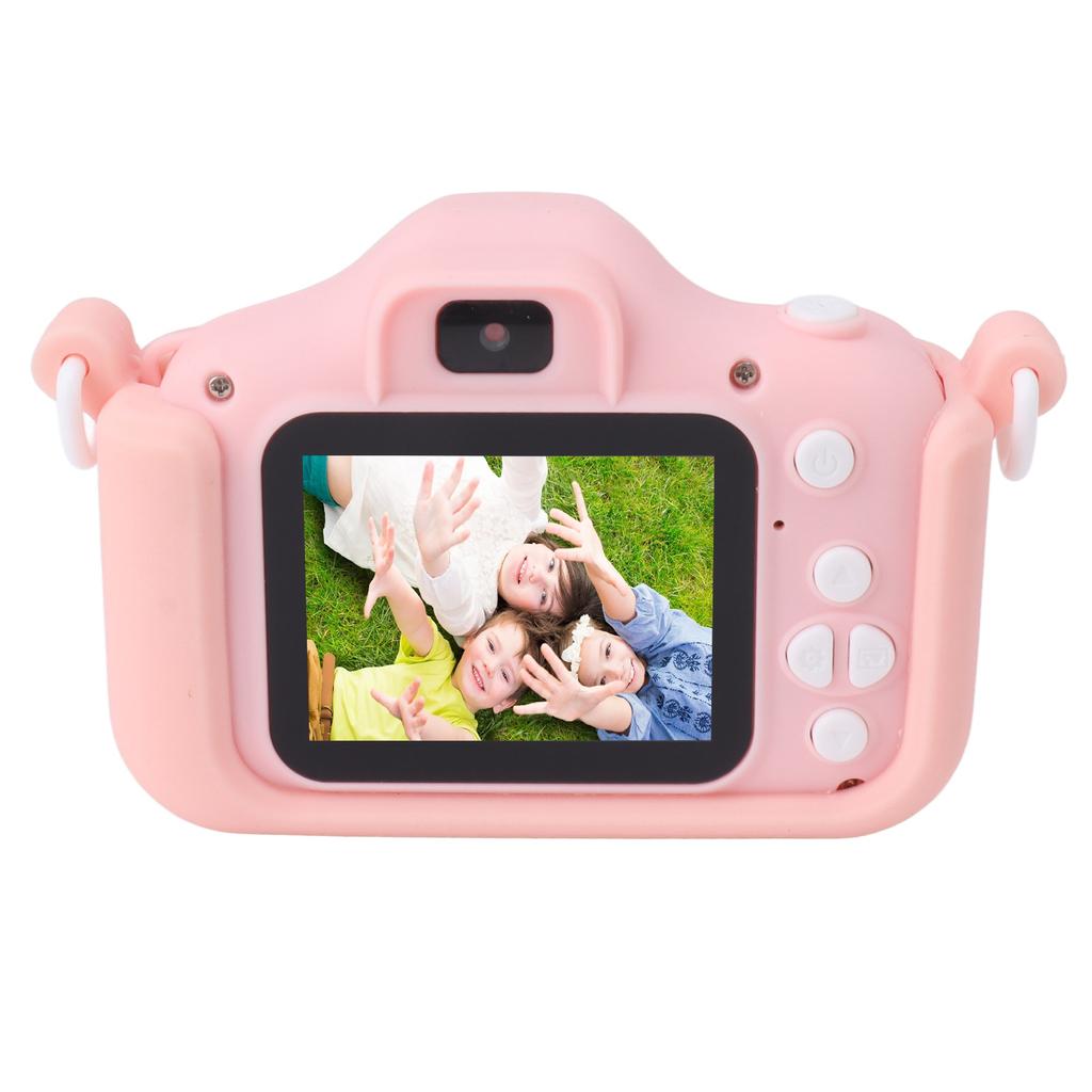 Children Digital Camera Dual Lenses 2in HD Recording Game Camera for Kids Birthday Gifts 5V Pink