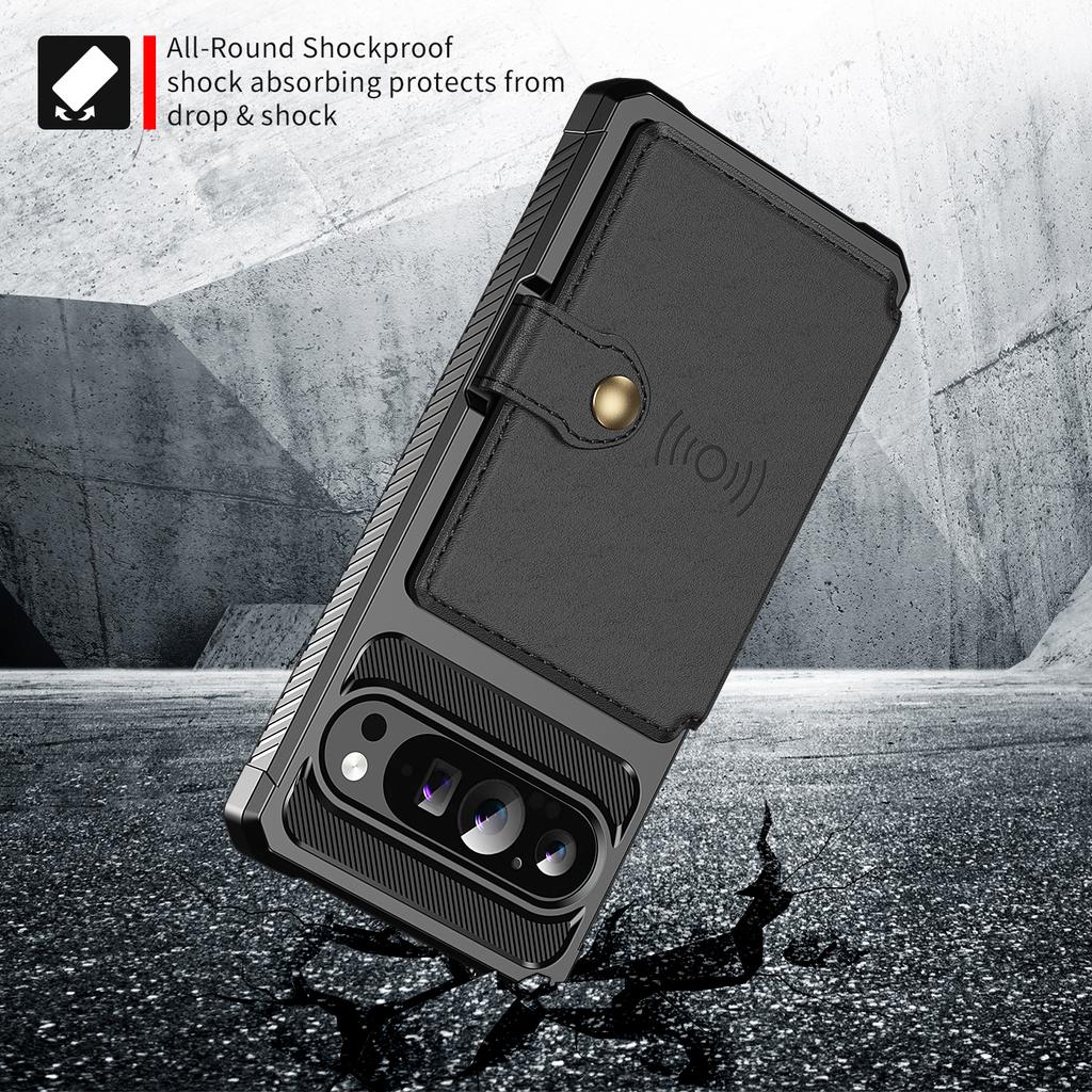 For Google Pixel 10 Pro XL Case with Card Holder PU Leather + TPU Phone Back Cover