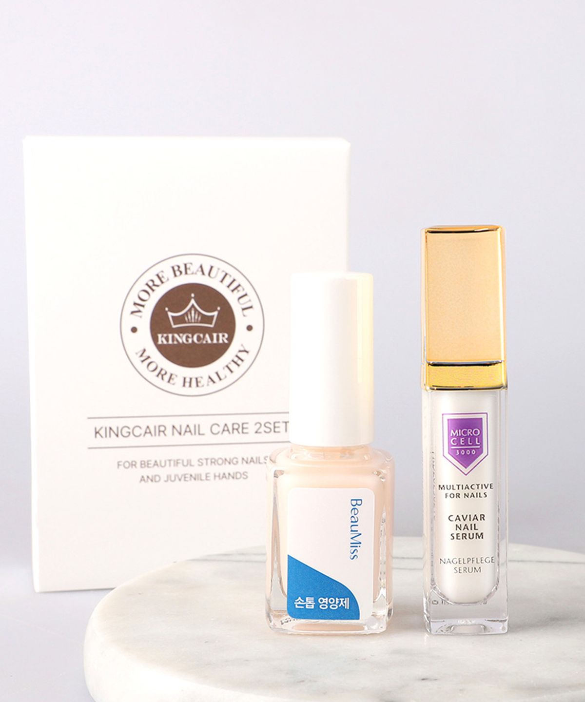 King Care Microcell Caviar Nail Serum + Bomis Nail Power Nail Nourishing Gift Set of 2