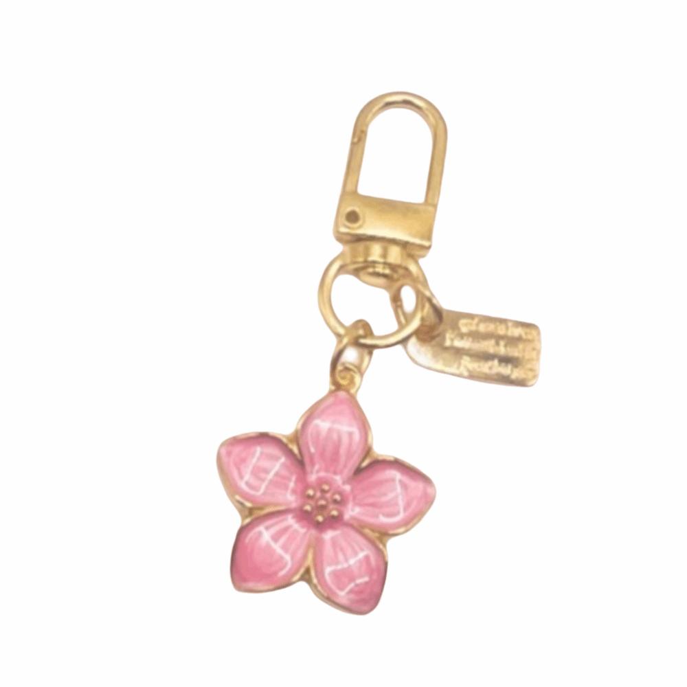 Key Ring Cute Pear Blossom Keychain Mini Sweet Bag Hanging Ornaments Flower Pendant Backpack Accessory розовый
