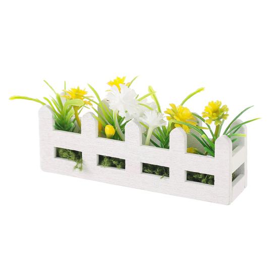 

Мини Клумба-Горшок 1:Набор деревянных миниатюрных заборчиков и цветочных горшков масштаба 1:12 Ручная работа Штакетные ограждения и кашпо для кукольных домиков Садовая деревня