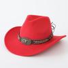 Hot-selling top hat, ethnic style cow head, western cowboy top hat, rolled brim, retro riding hat, woolen felt hat