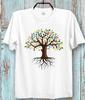 Colourful Nature and Floral Graphic Tree Of Life Hippie Wicca Pagan T Shirt Punk Rock Tee Top Super Cool Tee Top for Ladies and Gentlemen