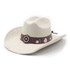 Cappello da Cowboy Occidentale da Donna Autunno e Inverno Cappello a Cilindro in Pelle Scamosciata Britannica Moda Cappello di Feltro