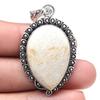 Pendant Fossil Coral Gemstone Valentine'Day Gift Silver Jewelry 2.25"