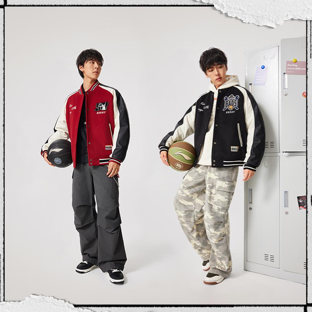 Li-Ning Bad5 3D Baseball Collar Embroidered Letter Jacket Men Jackets AJMW009-3
