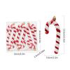 6Pcs Christmas Candy Cane Ornament Glitter Plastic Christmas Tree Hanging Pendant Decoration for Holiday Party Favors