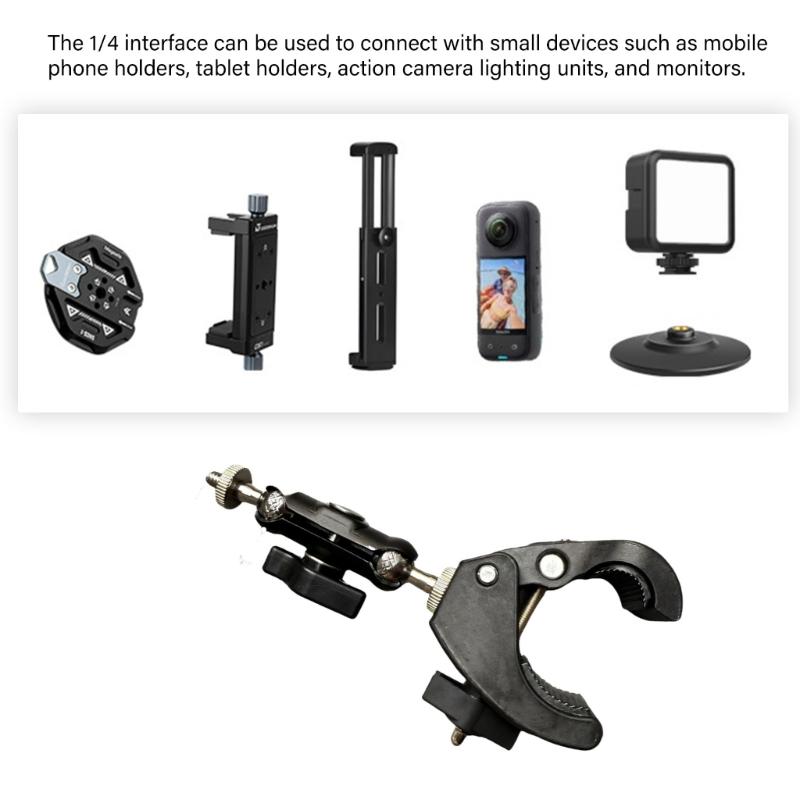 1/4inch Ball Head Joint Base Double Socket Arm Extension Arm Motorcycle Bike Phone Mount Action Camera Lighting Equipment