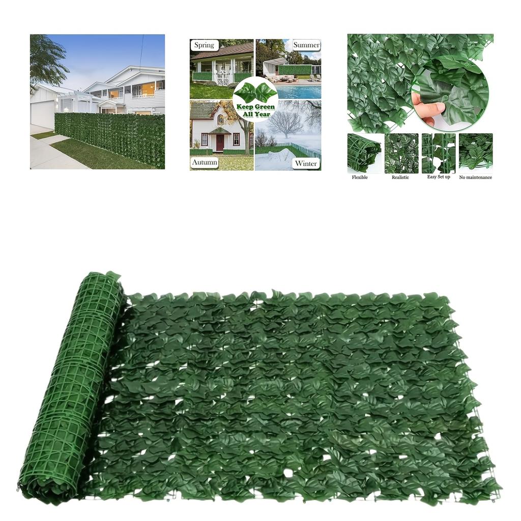 Artificial Green Fence Roll - 1pc, 300x100cm, for Outdoor Balcony & Garden Decor with Realistic Leaves, Ideal Christmas Tree Companion & Holiday Gift