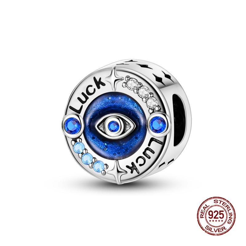 925 Silver Devil's Eye Charm Beads 3mm Fit DIY Bracelet Women's Fashion Jewelry Gift Original Handmade