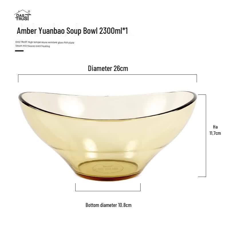 Zhi Shi Yuanbao High-Temperature Glass Soup Bowl