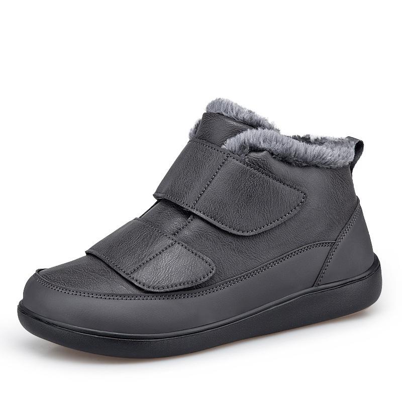 Women Snow Boots Hook‑and‑Loop Men Warm Short Booties Waterproof Non‑Slip Winter Cotton Shoes for Outdoor Walking Big Size 36-47