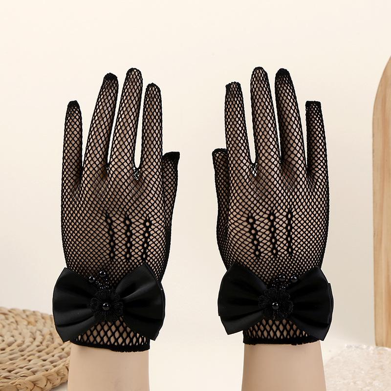 Élégants Gants à Nœud en Dentelle pour Mariages et Spectacles