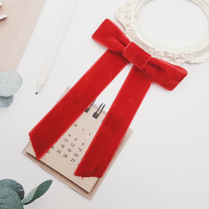 Lystrfac Vintage Schwarzes Samt Schleife Haarspangen für Frauen Langes Band Haarnadel Einfache Top-Klammer Damen Haarklammern Haaraccessoires