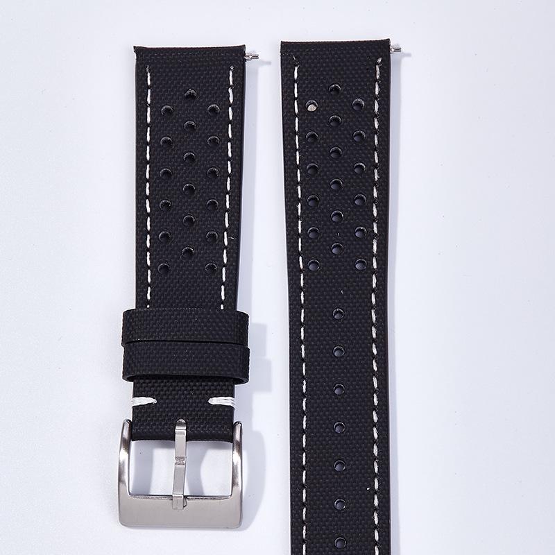 Breathable Cowhide Multi-Hole Watch Strap for Samsung Watch 5/6 (20mm/22mm)
