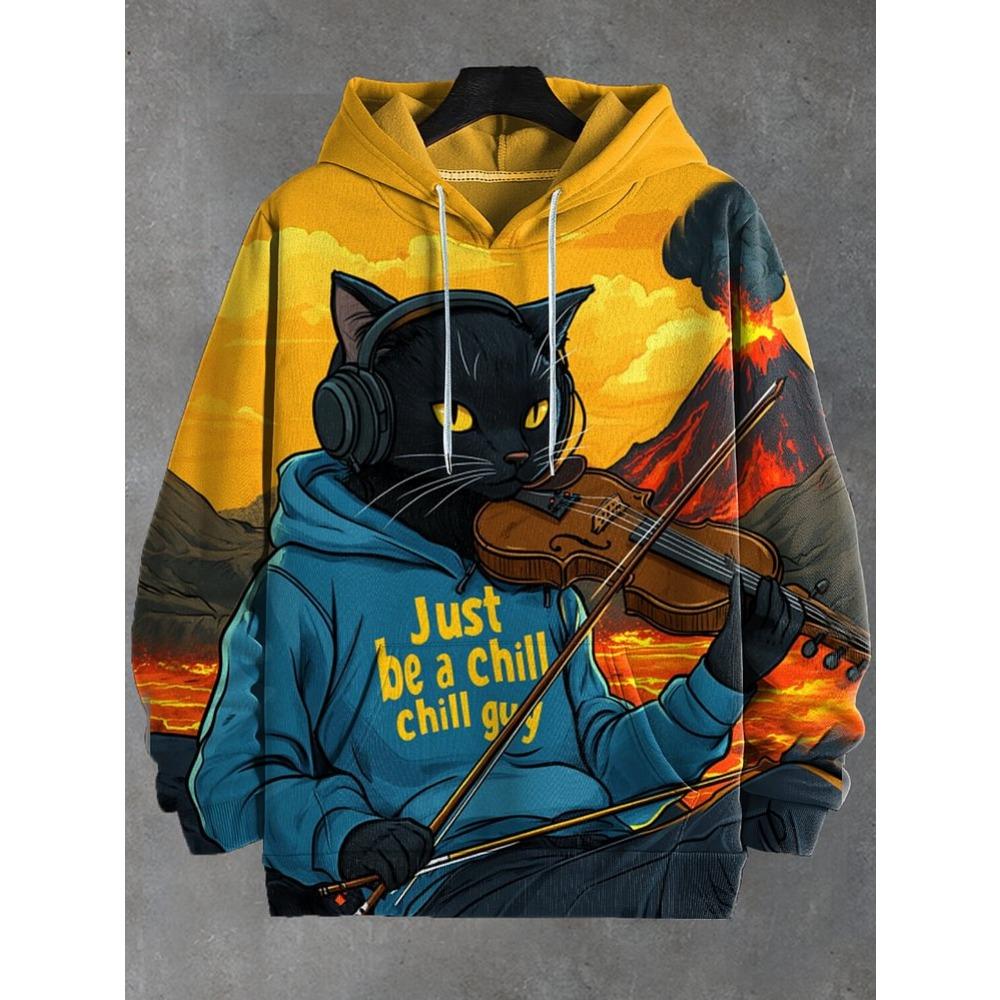 2026 Men's Hoodies Funny Cat Dinosaur UFO Art 3D Printed Cartoon Sweatshirt Men Women Tracksuit Oversized Casual Street Y2k Coat