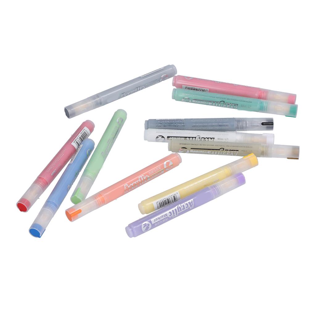 12 Pcs Acrylic Marker Pen DIY Colorful Marker Note Marker Pen Holiday Decoration