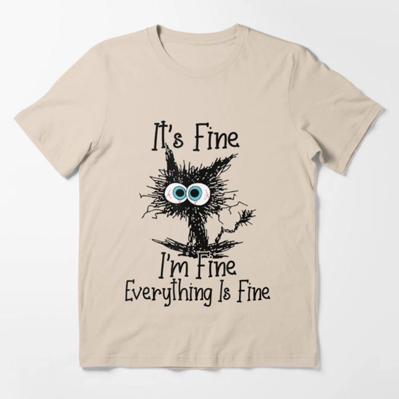 Women's Top Cat Print Short Sleeve T-Shirt