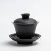 150ml Traditionelle Chinesische Keramik Gaiwan Teetasse Handgefertigt Meereswellen Teeschale Haushalt Schönheits Tee-Infuser Reise Tragbares Teegeschirr