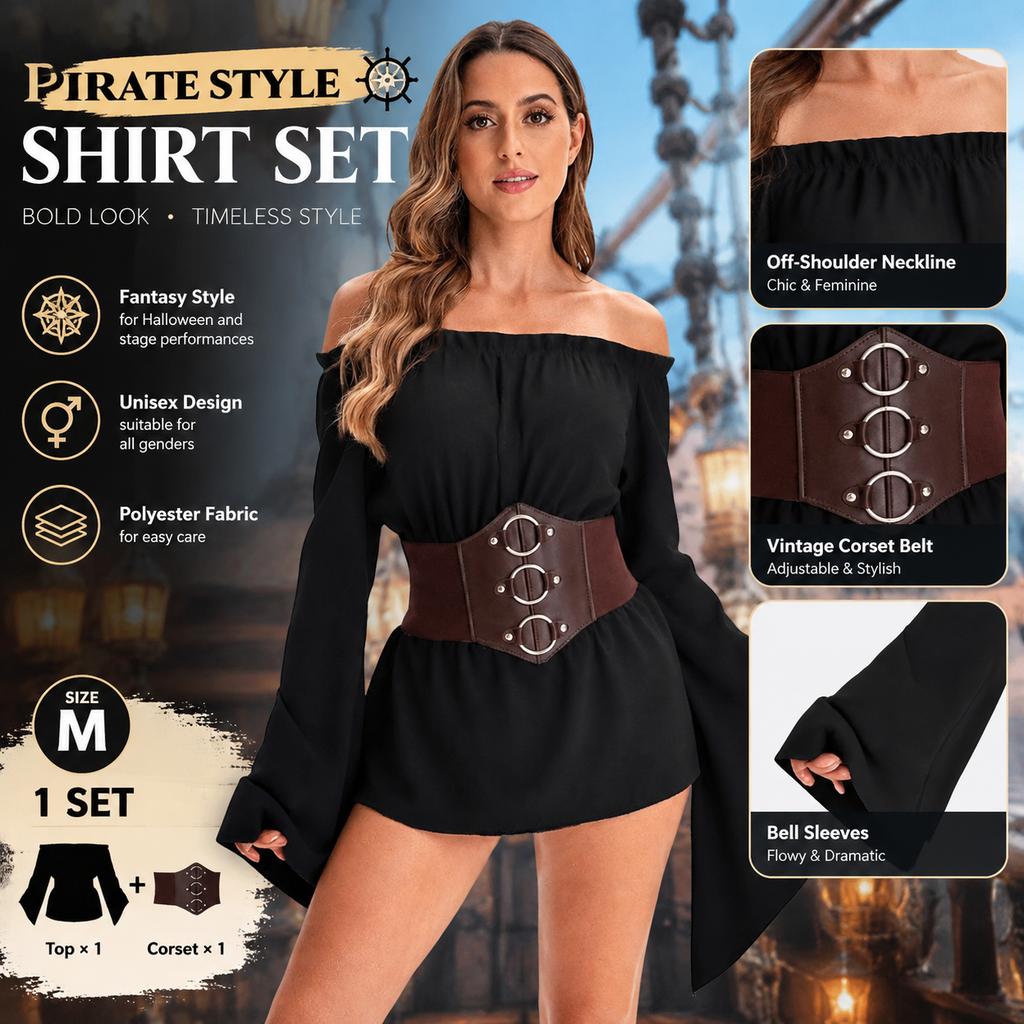 Adult Medieval Pirate Cosplay Costume